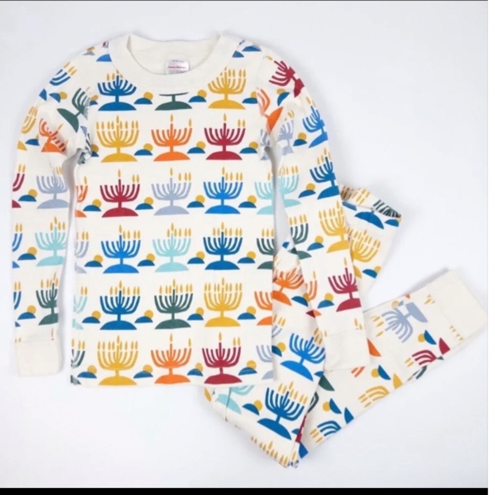 Hanna Andersson Kids Hanukkah Menorah Pajama Set 100 cm Size 4 Holiday PJ Set